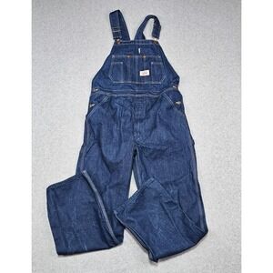 Round House Bib Overalls Mens 32 X 32 Denim Pockets Carpenter Workwear Utility